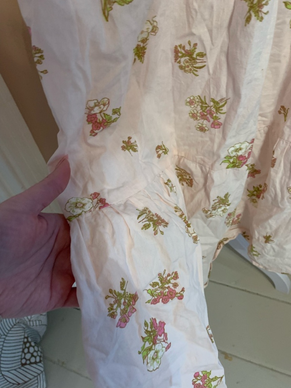 Japna Pink Floral Smocked Maxi Dress spring cottagecore feminine girly cute - Picture 4 of 8